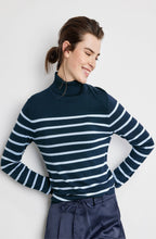 Smokey Topas & Navy Striped Jumper