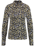 Spot Print Polo Neck Top