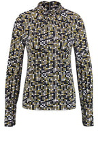 Spot Print Polo Neck Top