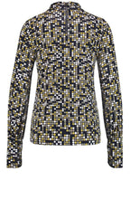 Spot Print Polo Neck Top