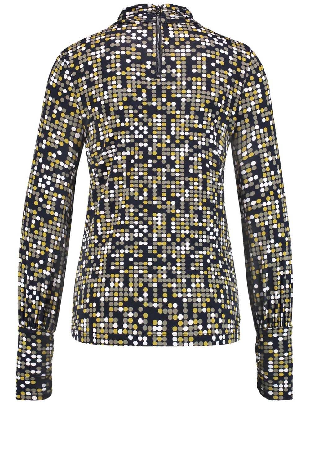 Spot Print Polo Neck Top