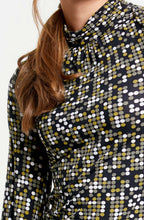 Spot Print Polo Neck Top