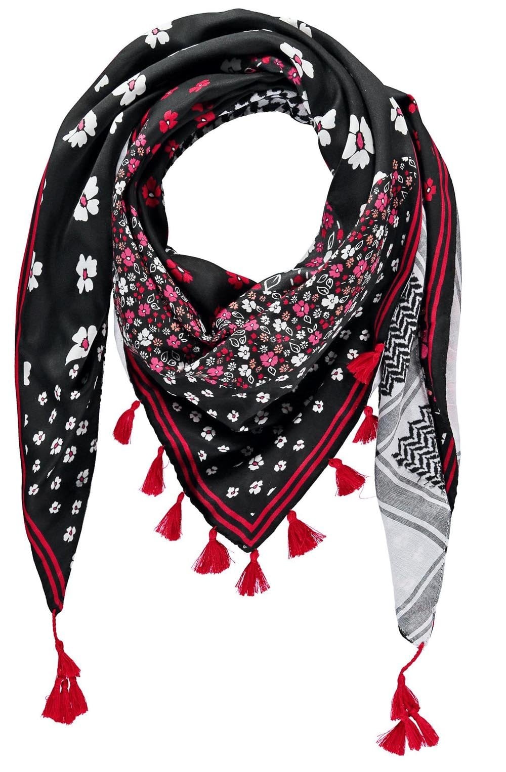 Square Floral Print Scarf