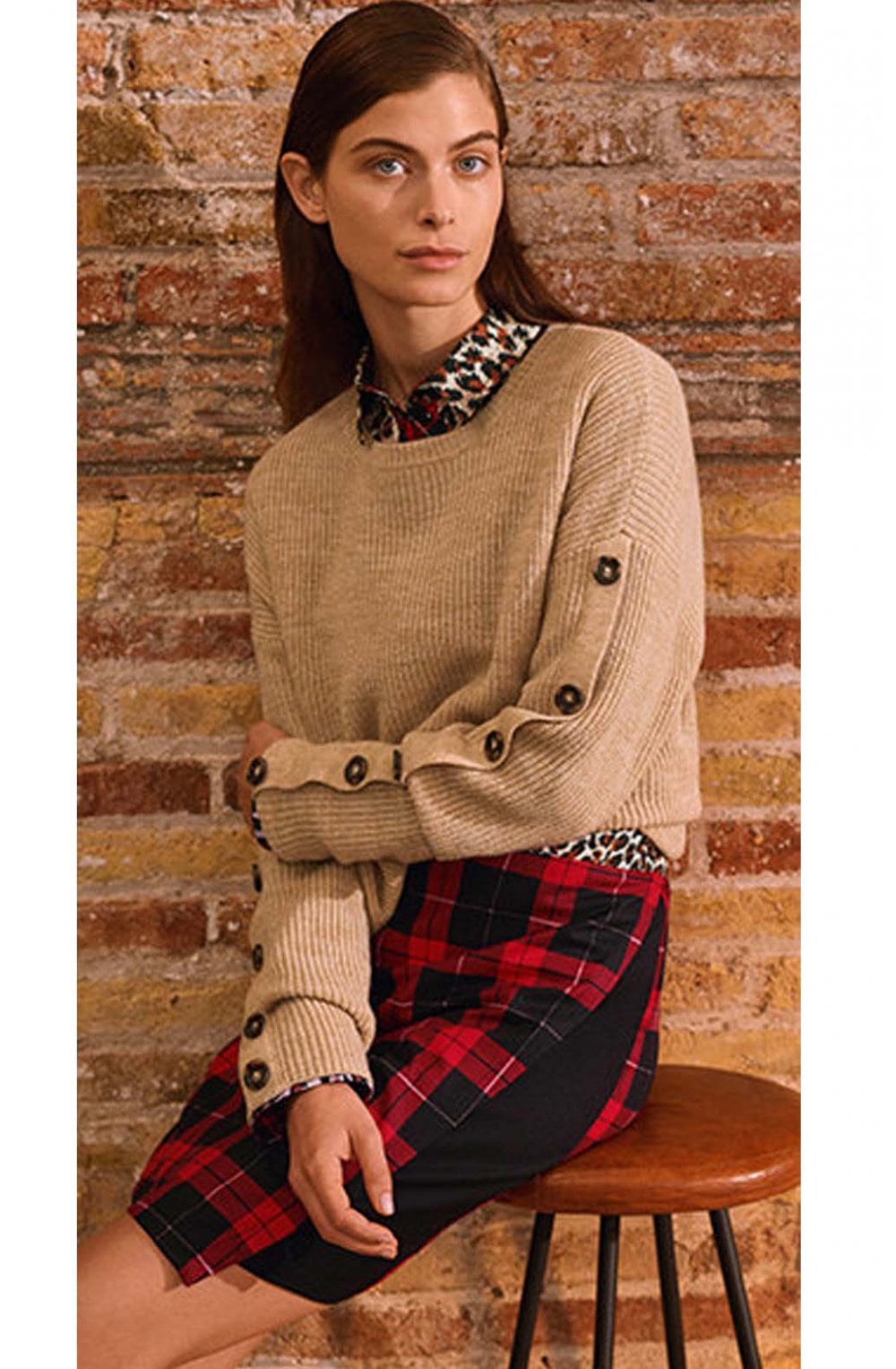 Stone Ribbed Knit Jumper