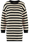 Striped Knitted Dress with Sequin Embellishment
