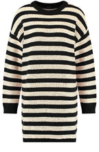 Striped Knitted Dress with Sequin Embellishment