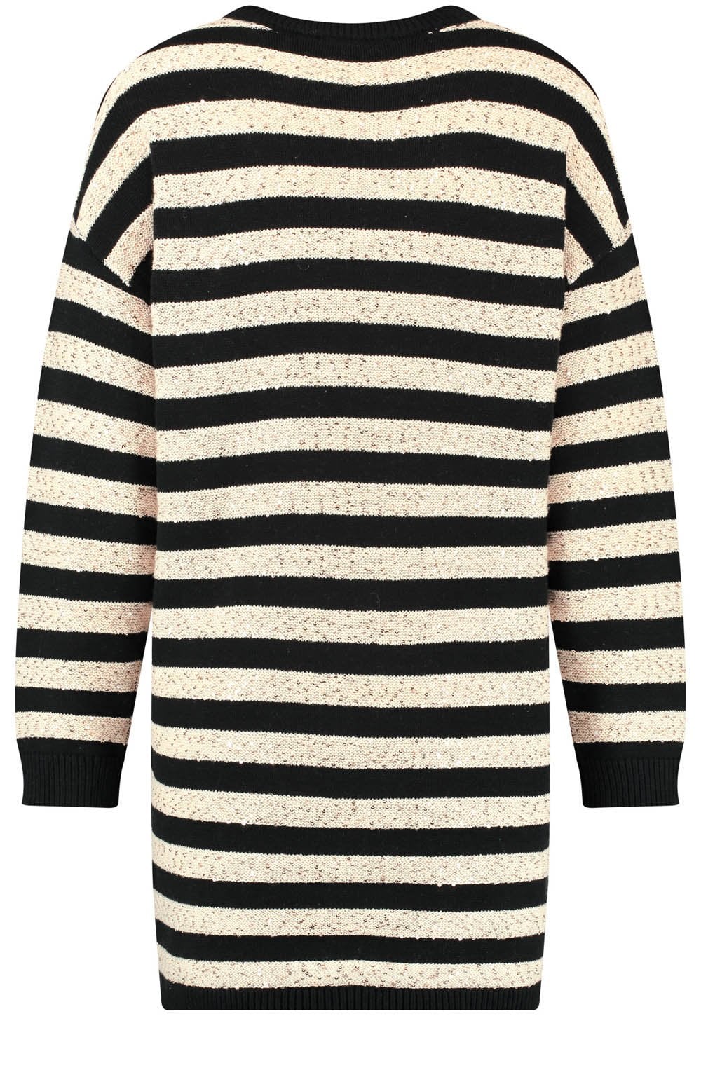 Striped Knitted Dress with Sequin Embellishment