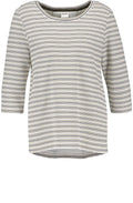 Striped Ribbed Laced Back Top