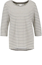 Striped Ribbed Laced Back Top