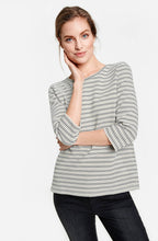 Striped Ribbed Laced Back Top