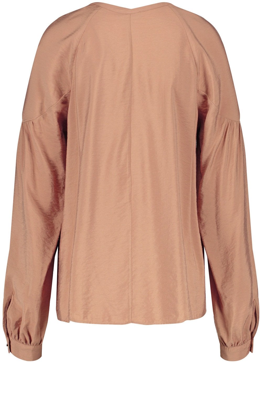 Tanin Brown V neck Tie Blouse