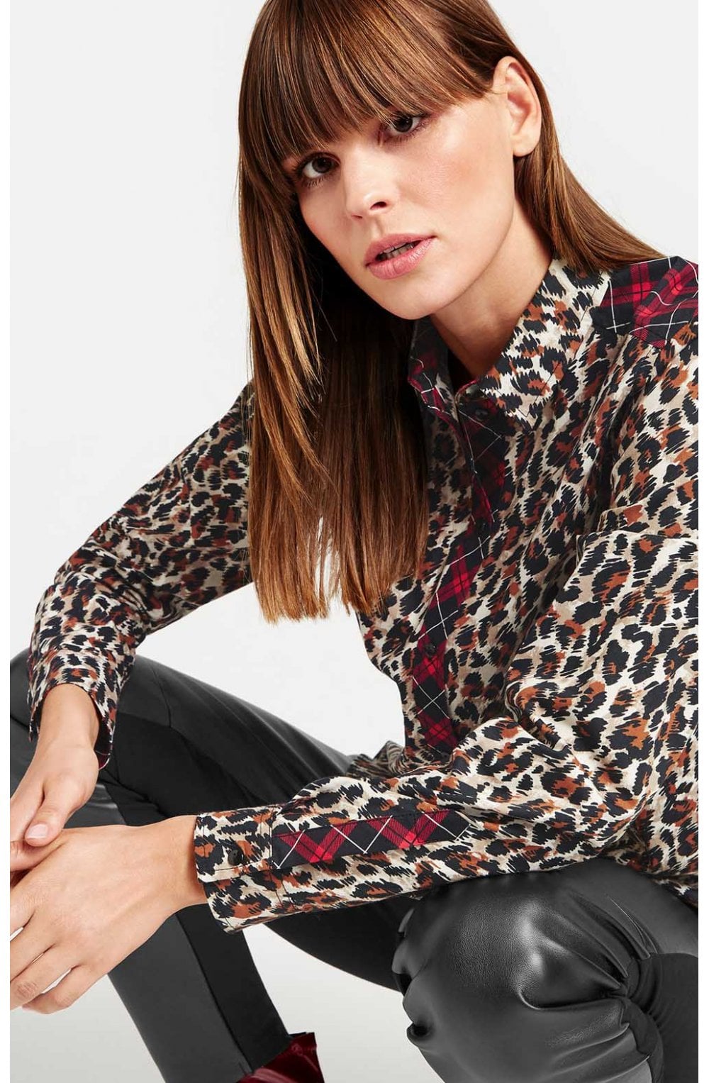 Tartan & Leopard Print Shirt