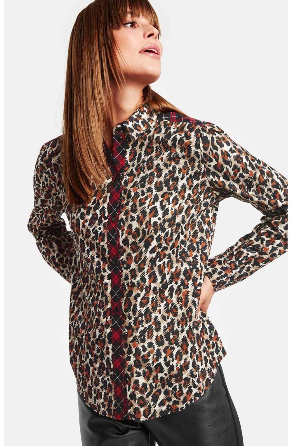 Tartan & Leopard Print Shirt