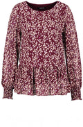 Taupe Blouse with a Hem Flounce