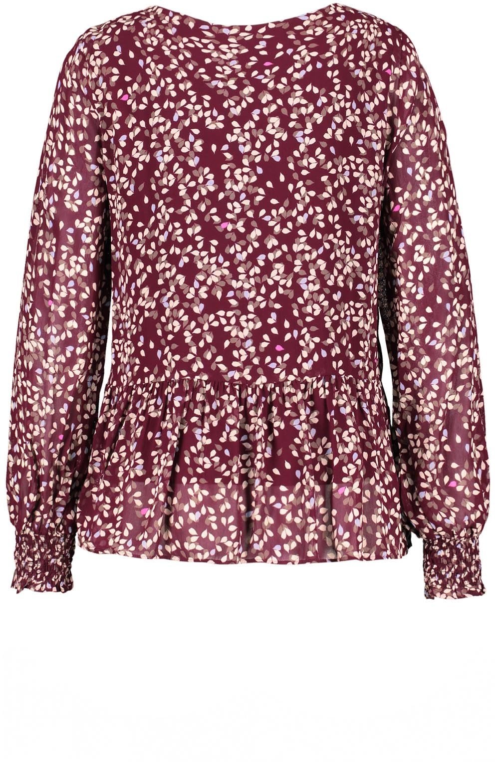 Taupe Blouse with a Hem Flounce