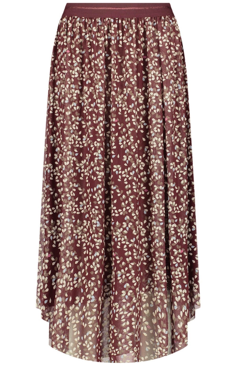 Taupe Flared Midi Skirt
