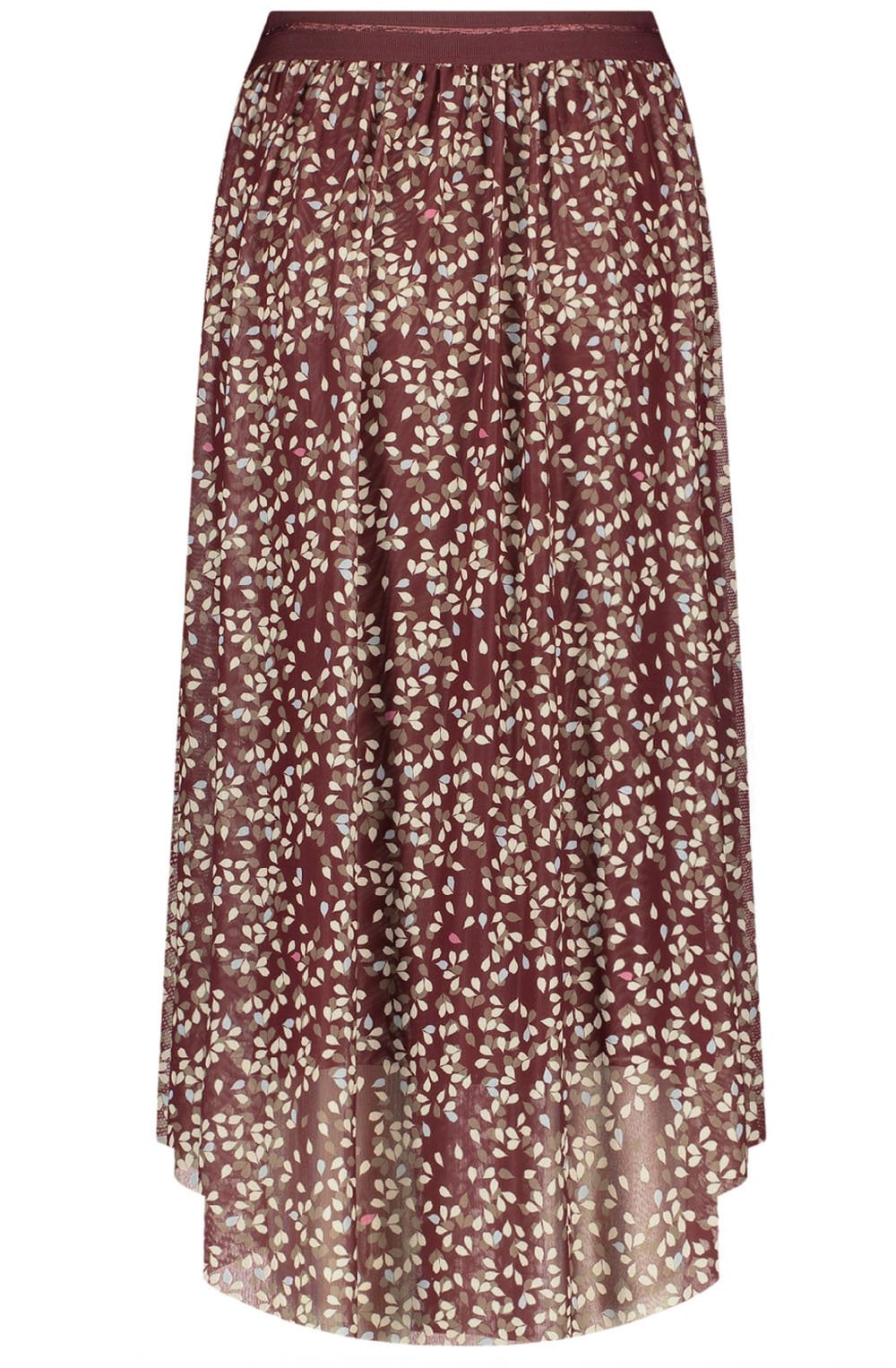 Taupe Flared Midi Skirt