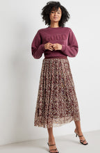 Taupe Flared Midi Skirt