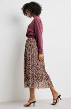 Taupe Flared Midi Skirt