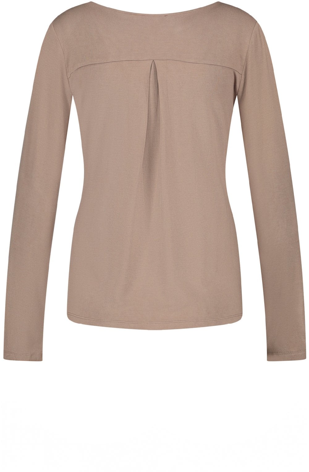 Taupe Long Sleeved Top with Mesh Layering