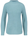 Teal Ribbed Knit Jumper