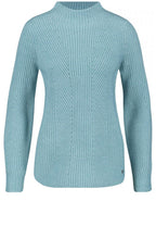 Teal Ribbed Knit Jumper