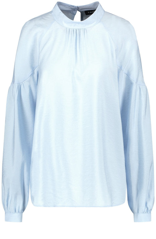 Topas Blue High Neck Blouse