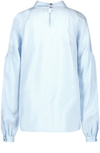 Topas Blue High Neck Blouse