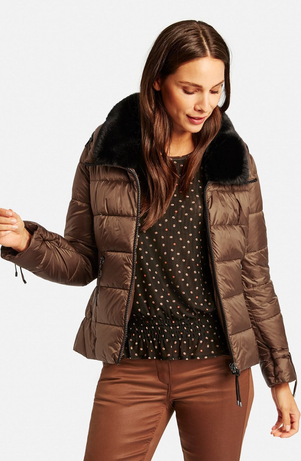 Truffle Brown Quilted Coat