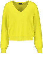 Vibrant Lime V Neck Jumper
