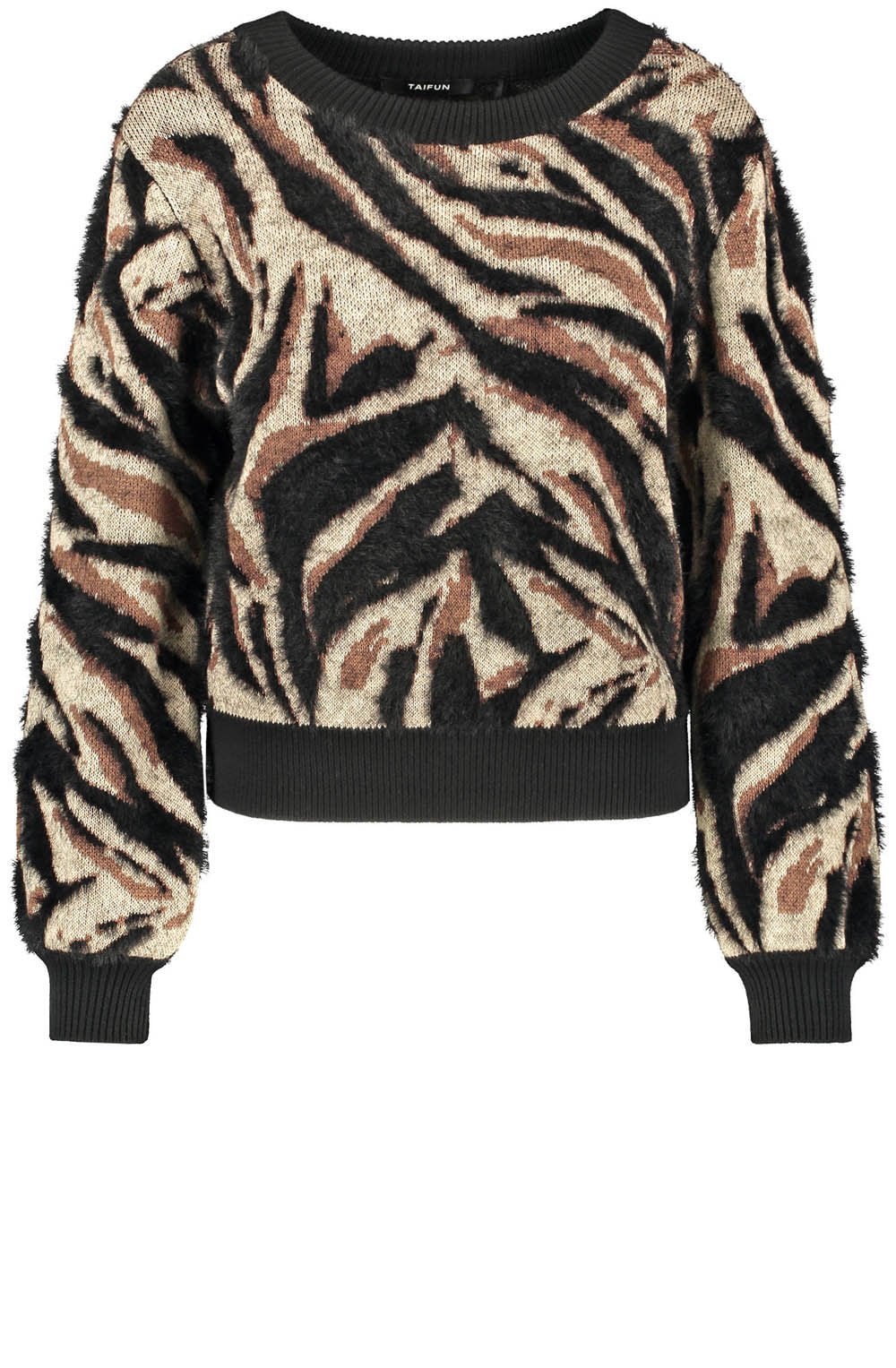 Warm black and caramel Super Soft Textured Knit Jumper