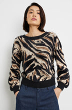 Warm black and caramel Super Soft Textured Knit Jumper