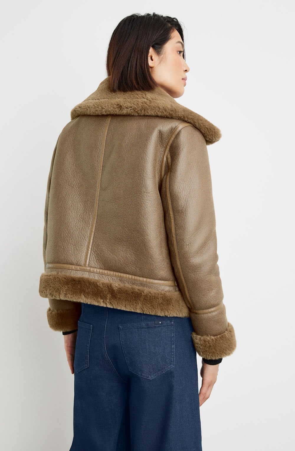Warm Chocolate Maroon Faux Fur Flying Jacket