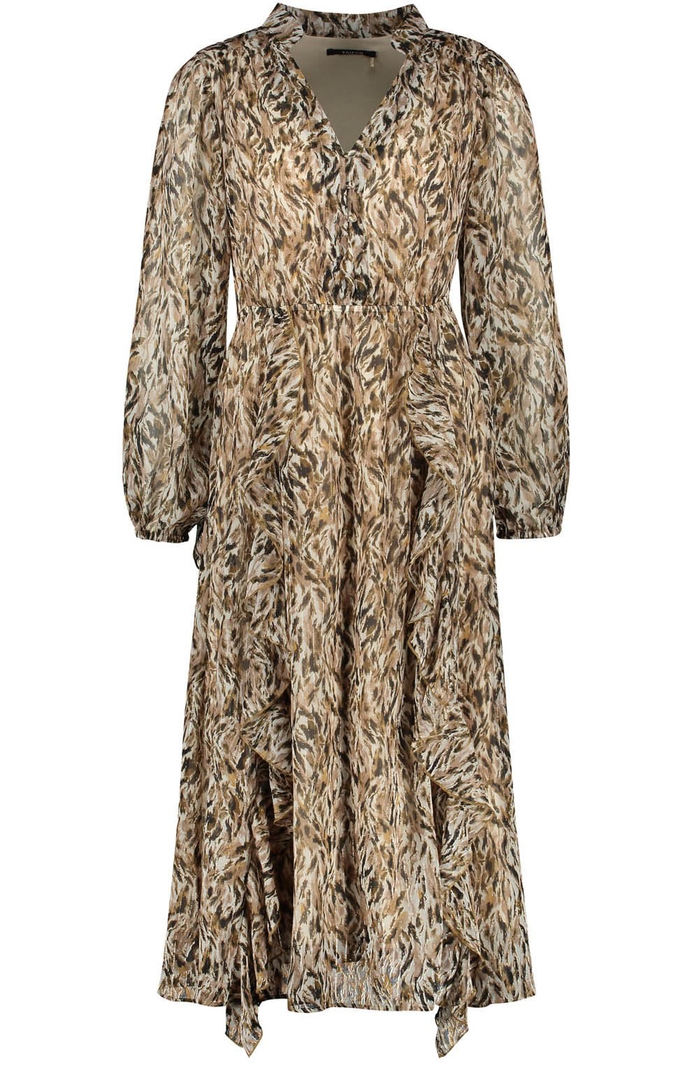 Warm Chocolate Maroon Ruffle Dress