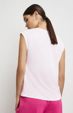 White and Pink Abstract Satin Front Top