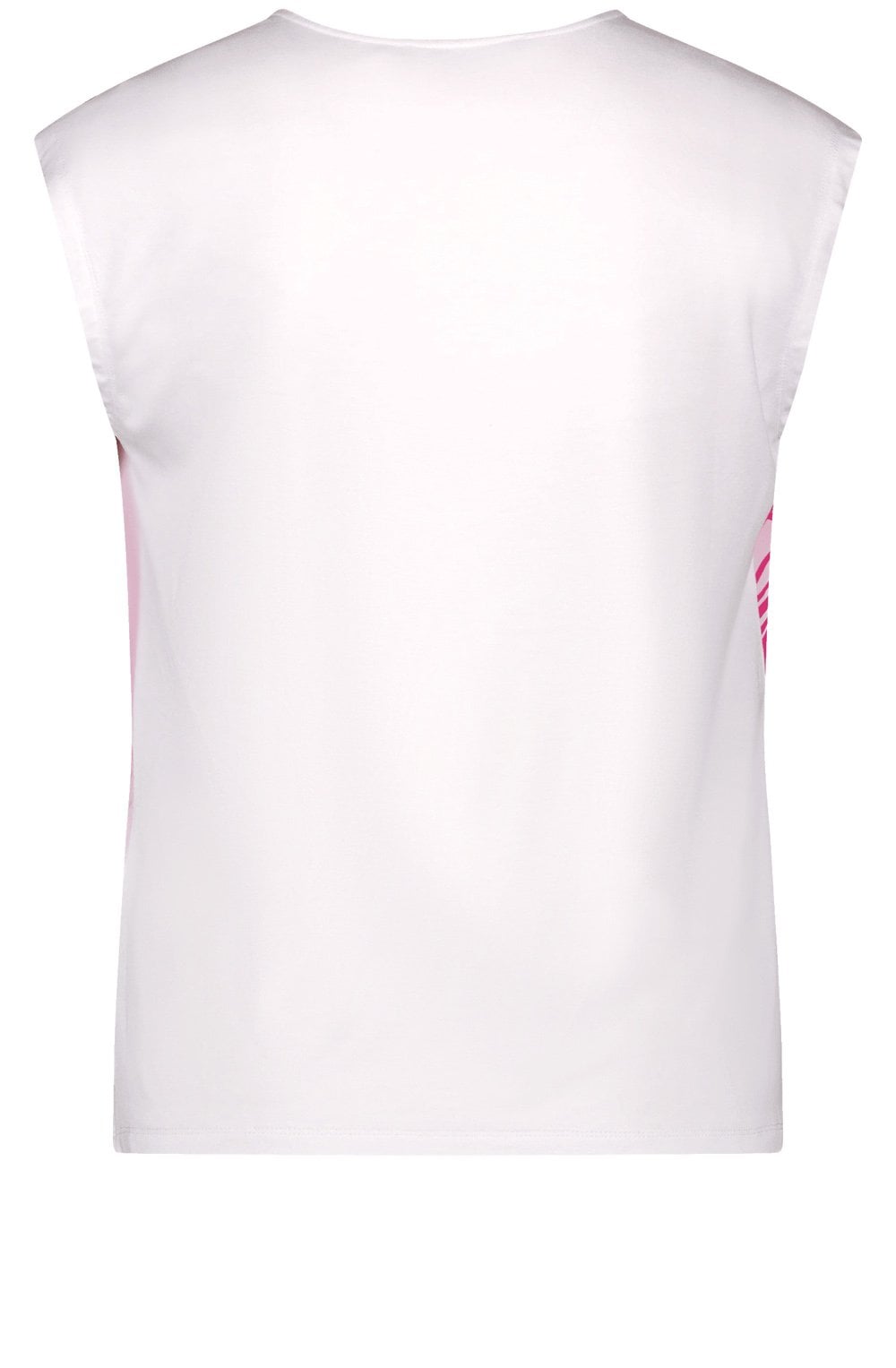 White and Pink Abstract Satin Front Top