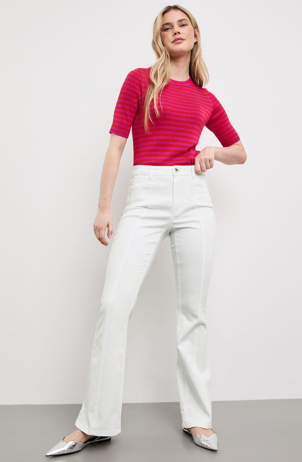 White Bootcut Jeans