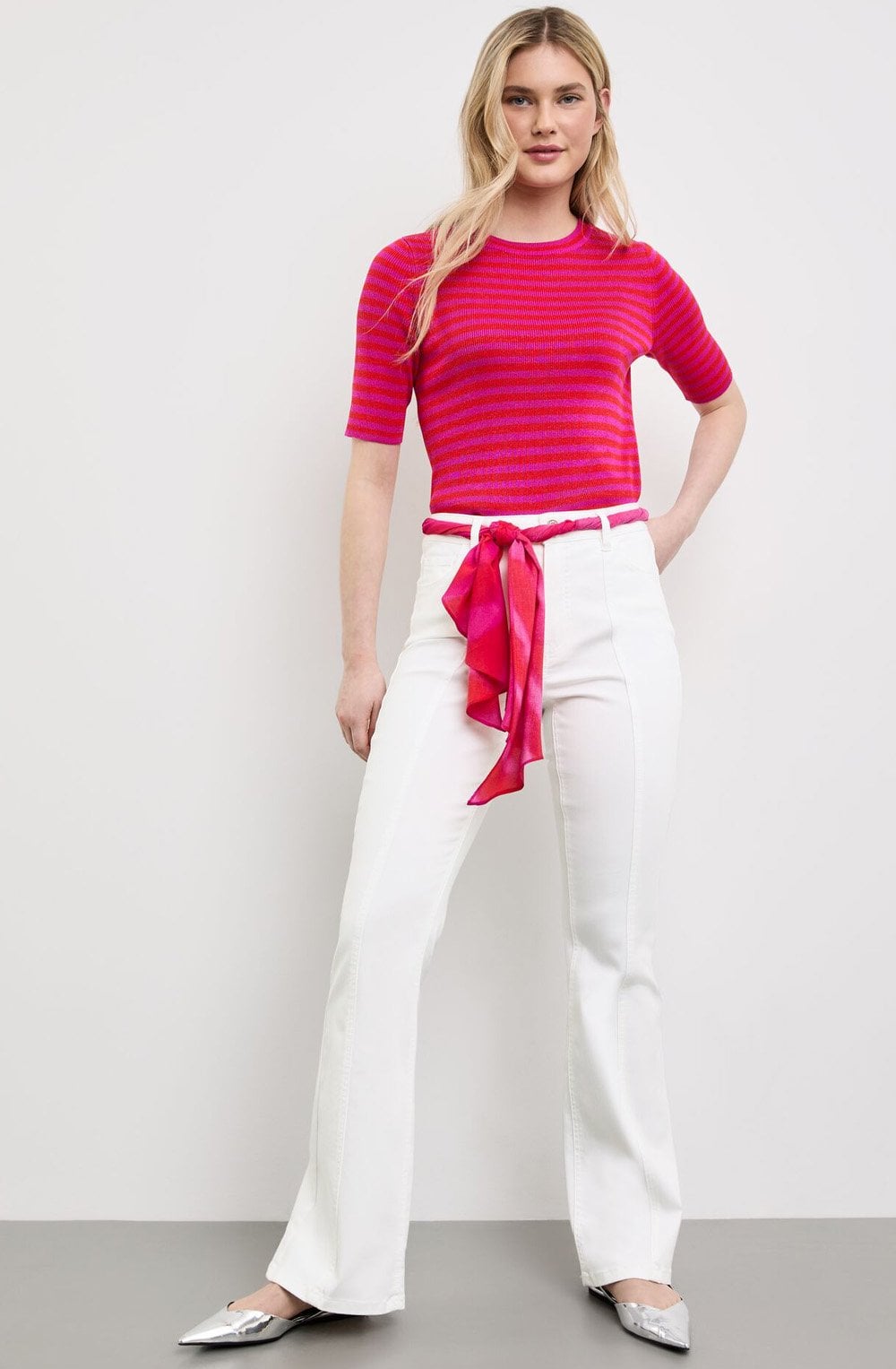 White Bootcut Jeans
