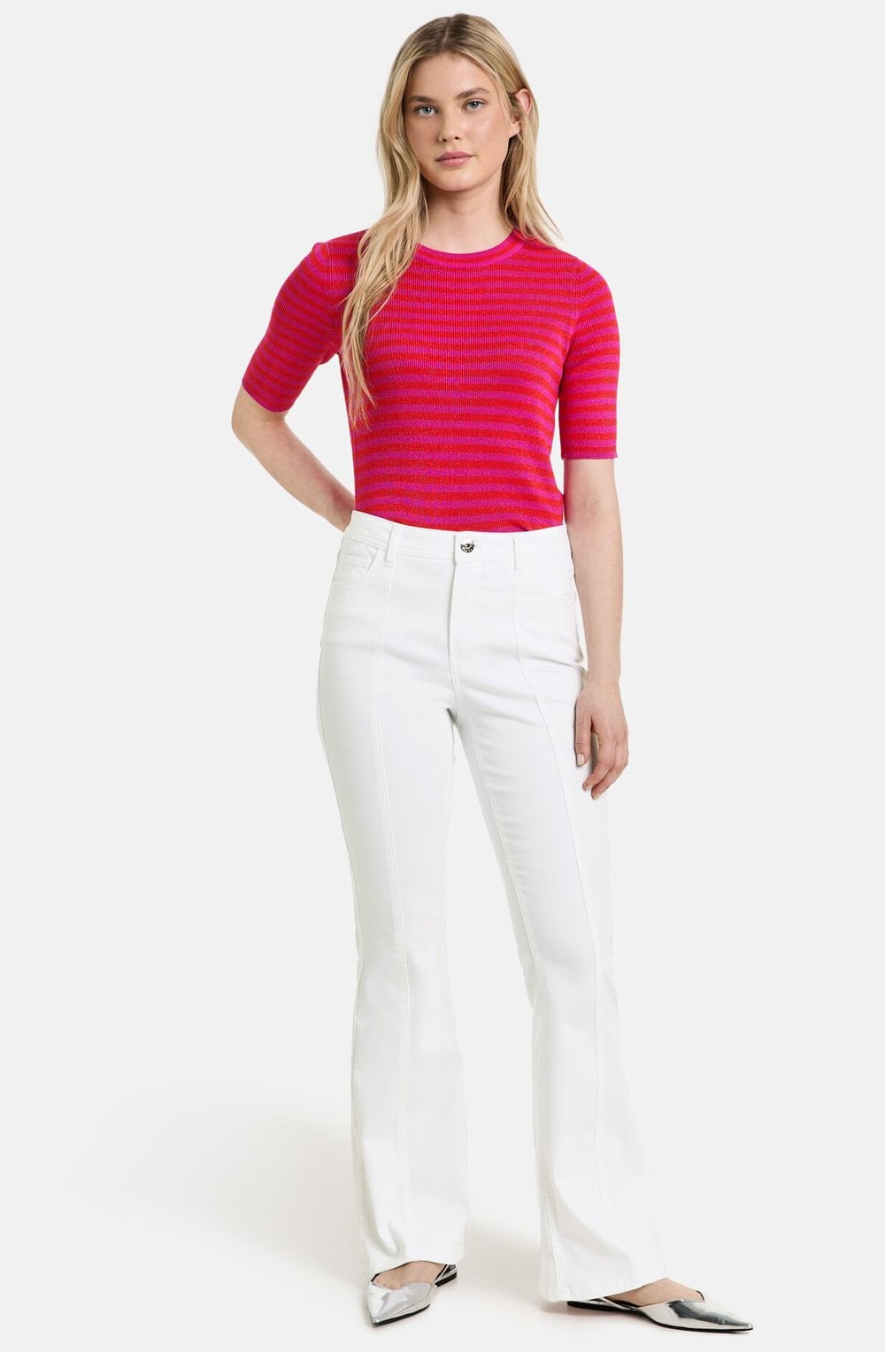 White Bootcut Jeans