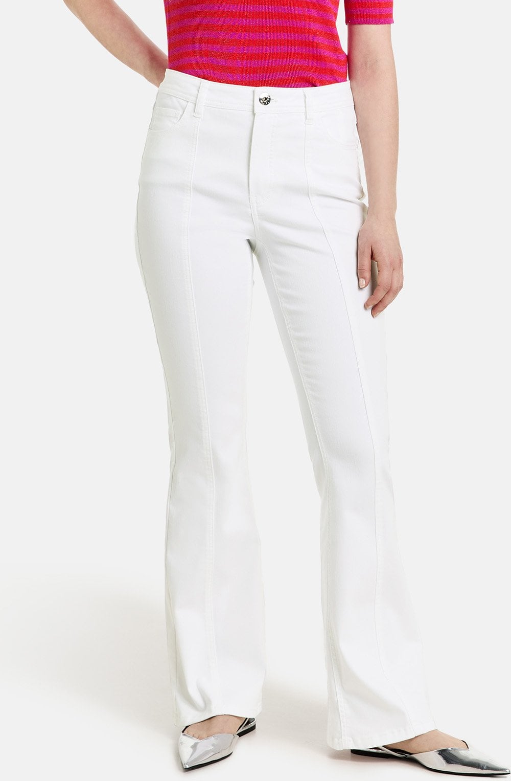 White Bootcut Jeans