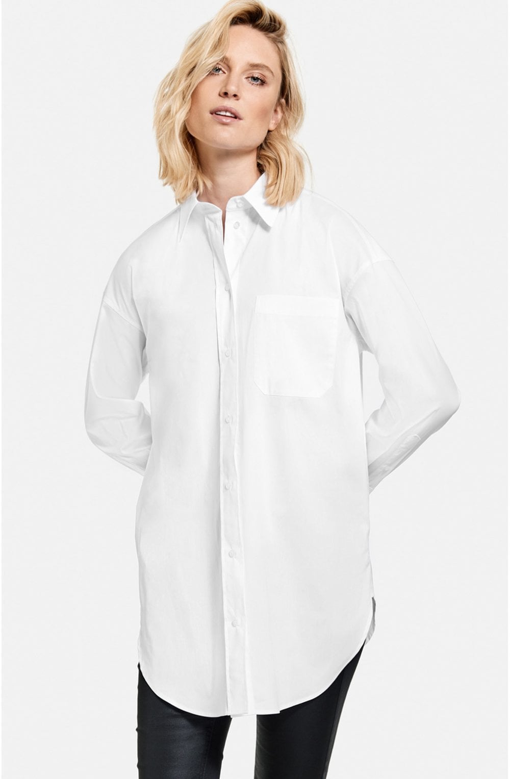 White Oversized Shirt Style Blouse