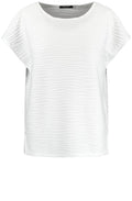 White Textured Jersey Top