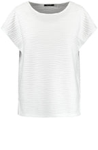 White Textured Jersey Top