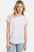 White Textured Jersey Top