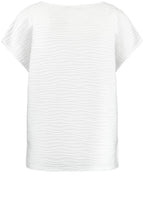 White Textured Jersey Top