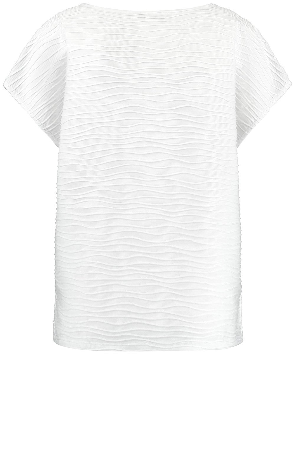 White Textured Jersey Top