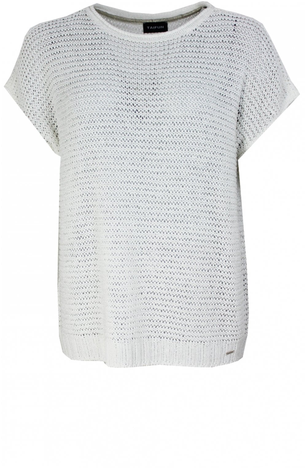 White Woven Knit Top