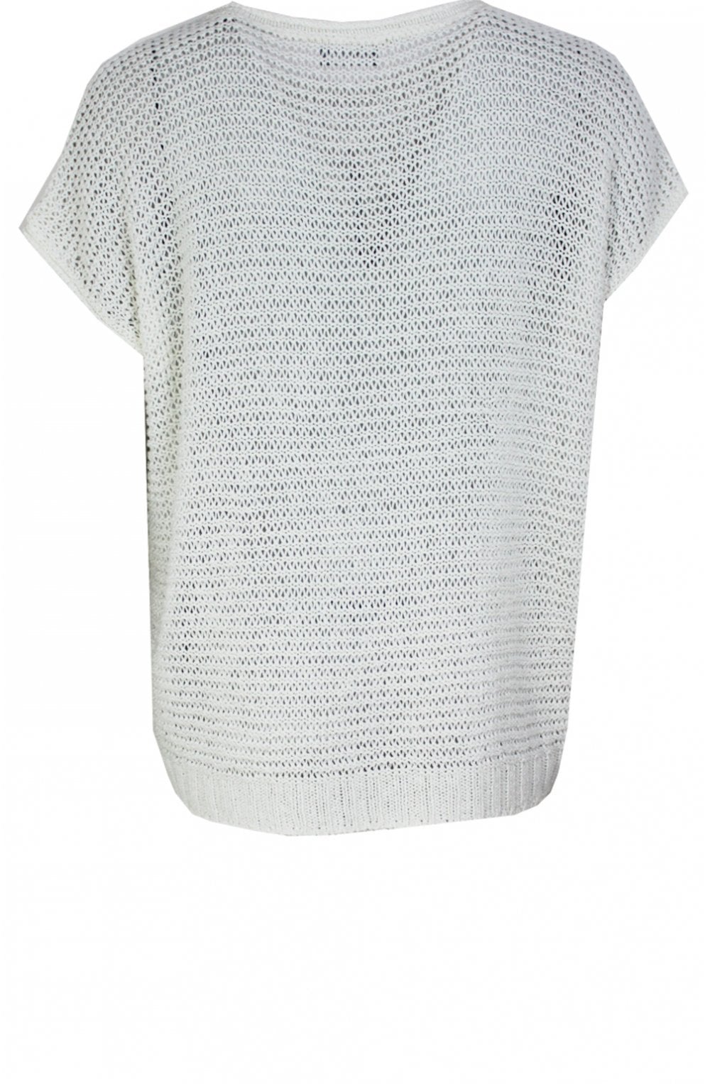 White Woven Knit Top