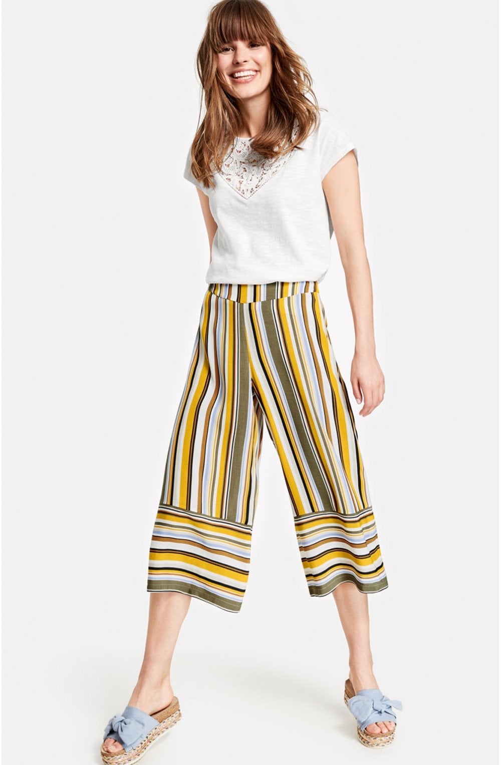 Wide Leg Striped Culottes