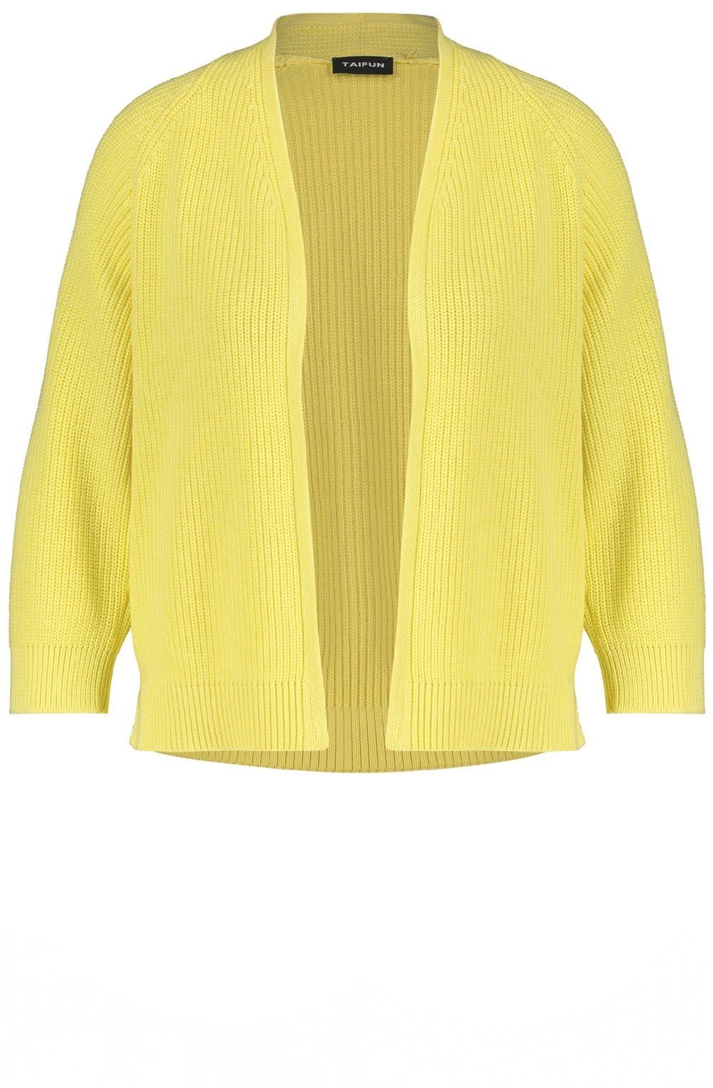 Yellow Ribbed Knit Cardigan